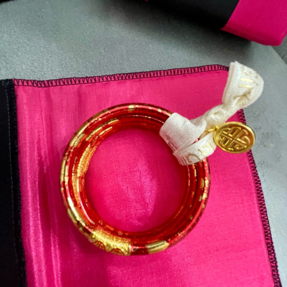 Budhagirl (set of 4) Koi Red and Gold Bangle Bracelets